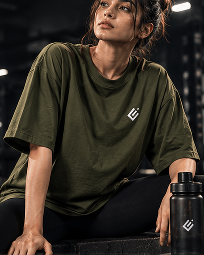 Women's Olive Green Oversized T-Shirt